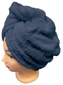 Rychleschnoucí froté turban na vlasy, tmavě modrý