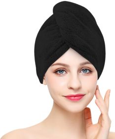 Rychleschnoucí froté turban na vlasy, černý