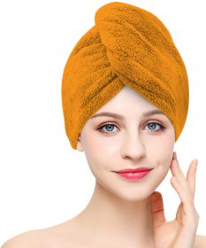 Rychleschnoucí froté turban na vlasy, oranžový