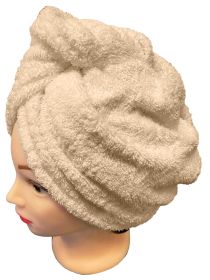 Rychleschnoucí froté turban na vlasy, krémový