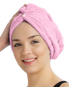 Rychleschnoucí froté turban na vlasy, růžový