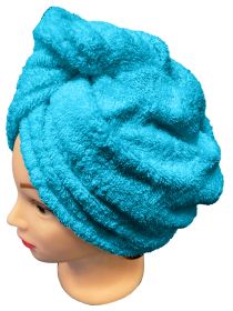 Rychleschnoucí froté turban na vlasy, tyrkysový