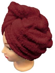 Rychleschnoucí froté turban na vlasy, vínový