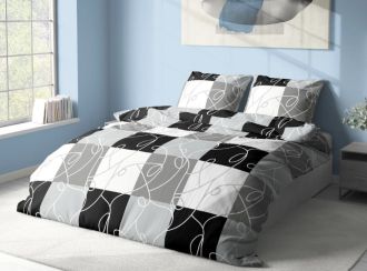 Krepové povlečení Černé čtverce