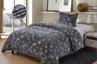 Povlečení Mikroplyš Vločky šedé 140x200, 70x90 cm