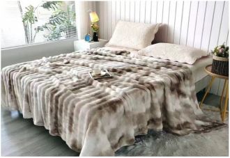 Mikroplyšová deka Premium Ocean 150x200 cm světle hnědá