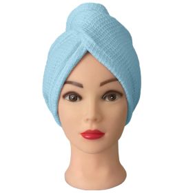 Turban na vlasy vafle, světle modrý