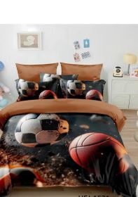 Povlečení Míče 3D 140x200, 70x90 cm hnědé, 3-dílné