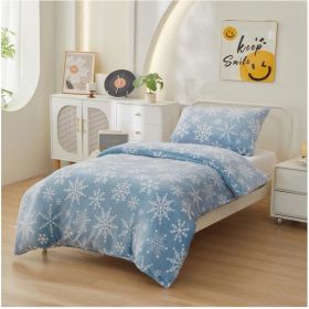 Povlečení Mikroplyš Vločky sněhové 140x200, 70x90 cm