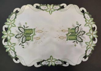 Vánoční prostírání Svíce zelené 28x44 cm