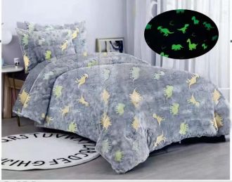Povlečení Mikroplyš Dino 140x200, 70x90 cm svítící