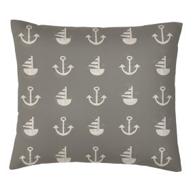 Povlak na polštář Šedá kotva 70x90 cm, knoflíky