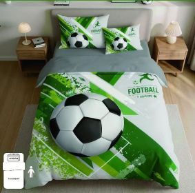 Povlečení Fotbal zelený 3D 140x200, 70x90, 40x50 cm, 3-dílné