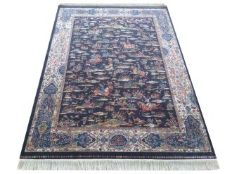 Prémiový koberec QUM SILK 10 hedvábí modrý - 160 x 230 cm