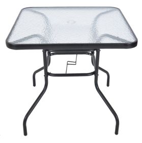 Zahradní stůl ZWMT 80x80 cm kovový se skleněnou deskou
