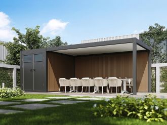 WPC stěna 5 m k přístřešku PRESTIGE