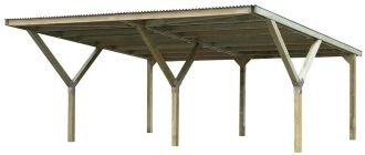 Dřevěný přístřešek na auto Y 612 (5,9x6 m)