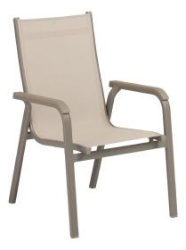 BASIC PLUS stohovatelné, hliníkové křeslo - taupe / béžová