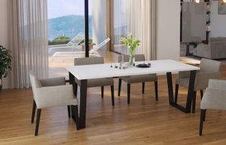Jídelní stůl KAISARA 138x90 cm černá/bílá