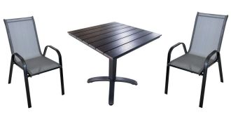 Zahradní set RISTORANTE + DARMA černá/tmavě šedá látka