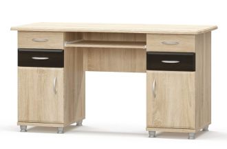 Pracovní stůl CRUBE 2, dub Sonoma / wenge