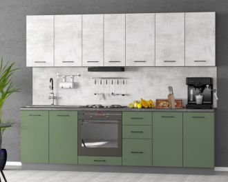 Kuchyně ALIMENA 260 barva zelená/beton