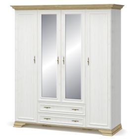 Skříň 4D2S se zrcadlem SCORDIA borovice andersen/zlatý dub