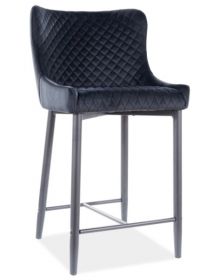 Barová židle TIAN B H-2 VELVET černá/černá