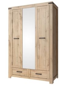 Šatní skříň 3D2S se zrcadlem RIMOTTO, dub Wotan
