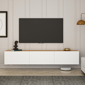 West závěsný TV stolek, bílá / borovice Atlantik