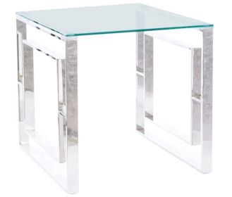 Konferenční stolek ALLURE B stříbrná/sklo