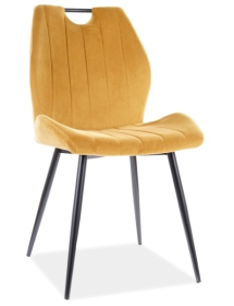 Jídelní čalouněná židle CORA VELVET béžová/černá