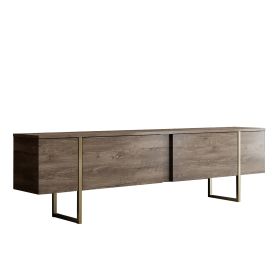 Luxe TV stolek na nožičkách, ořech / zlatá