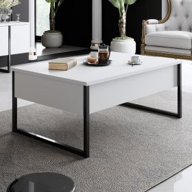 Luxe konferenční stolek, bílá / černá