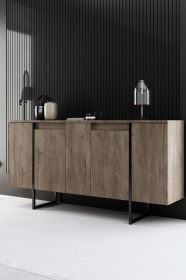 Luxe komoda na nožičkách, ořech / černá