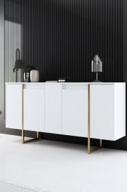 Luxe komoda na nožičkách, bílá / zlatá