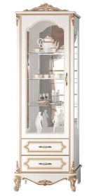 BABYLON luxusní vitrína pravá, bílá/zlatá