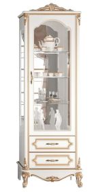 BABYLON luxusní vitrína levá, bílá/zlatá