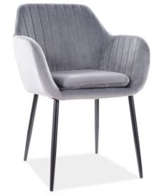 Jídelní čalouněná židle VANDA velvet šedá/černá