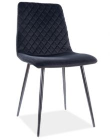 Jídelní čalouněná židle ILJA VELVET černá/černá