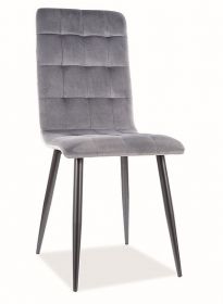 Jídelní čalouněná židle MOTO VELVET šedá/černá