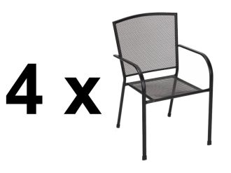 Zahradní kovové křeslo REVIR černé (4 ks)