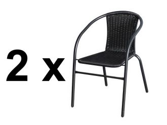Balkonová židle BASILEJ černá (2 ks)
