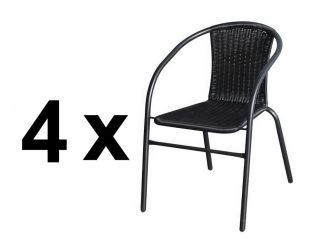 Balkonová židle BASILEJ černá (4 ks)