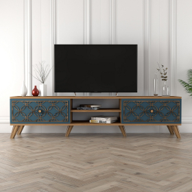 Class luxusní TV stolek, ořech / chalcedony