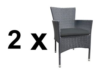 Zahradní ratanové křeslo (2ks) HAMBURG antracit
