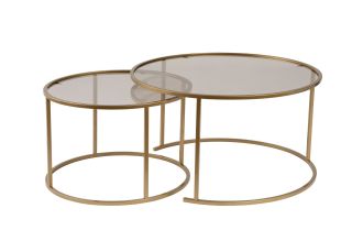 Aurum 80/60 sada kulatých konferenčních stolků, zlatá / bronz
