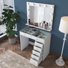 MARANO toaletní stolek se zrcadlem, bílá