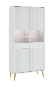 BARCELONA moderní vitrína 4D, bílá