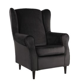 Čalouněné křeslo BERY velvet černá/wenge